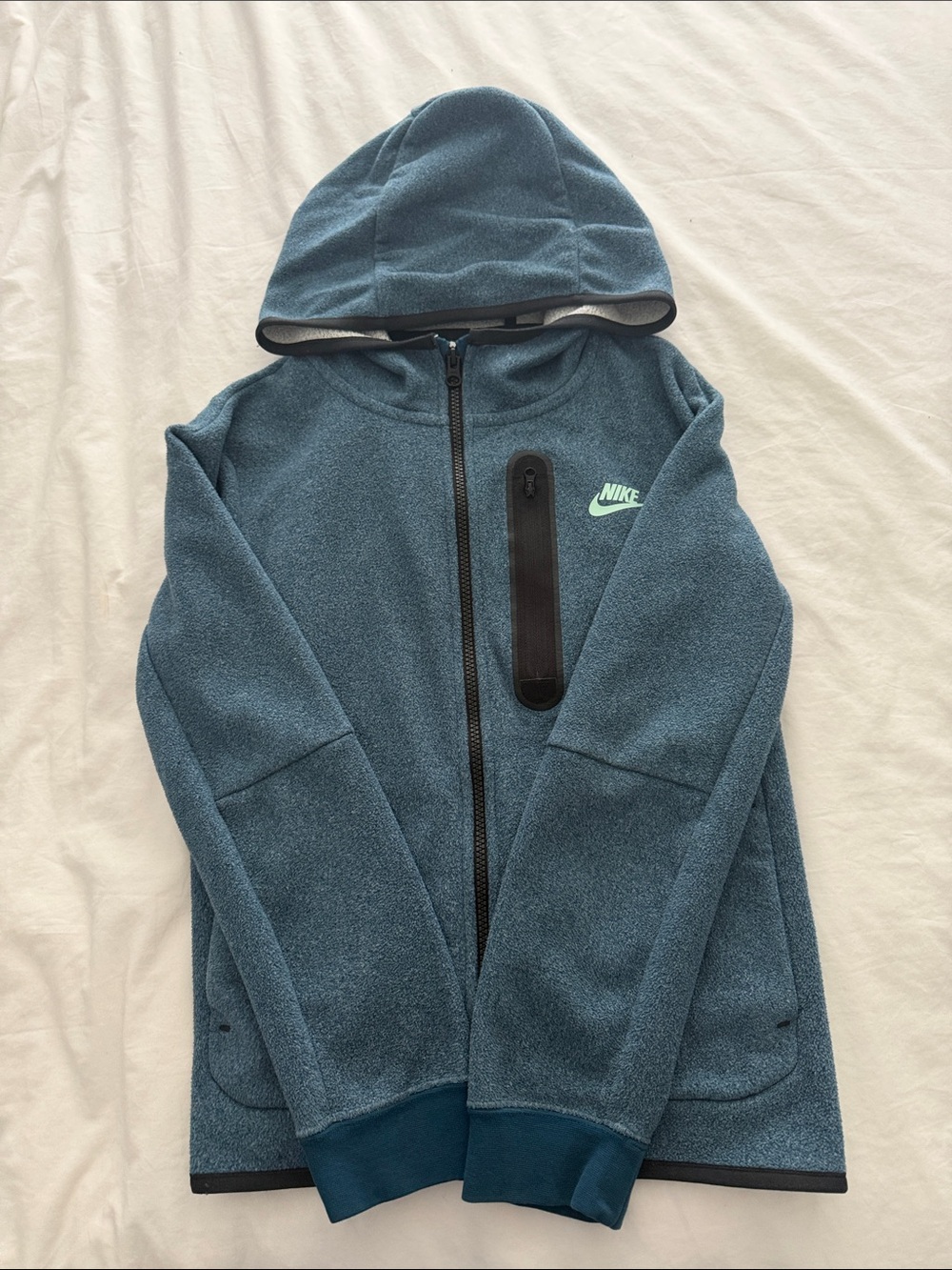 Nike Teal Hooded Full-Zip Fleece Jacket, Youth Large